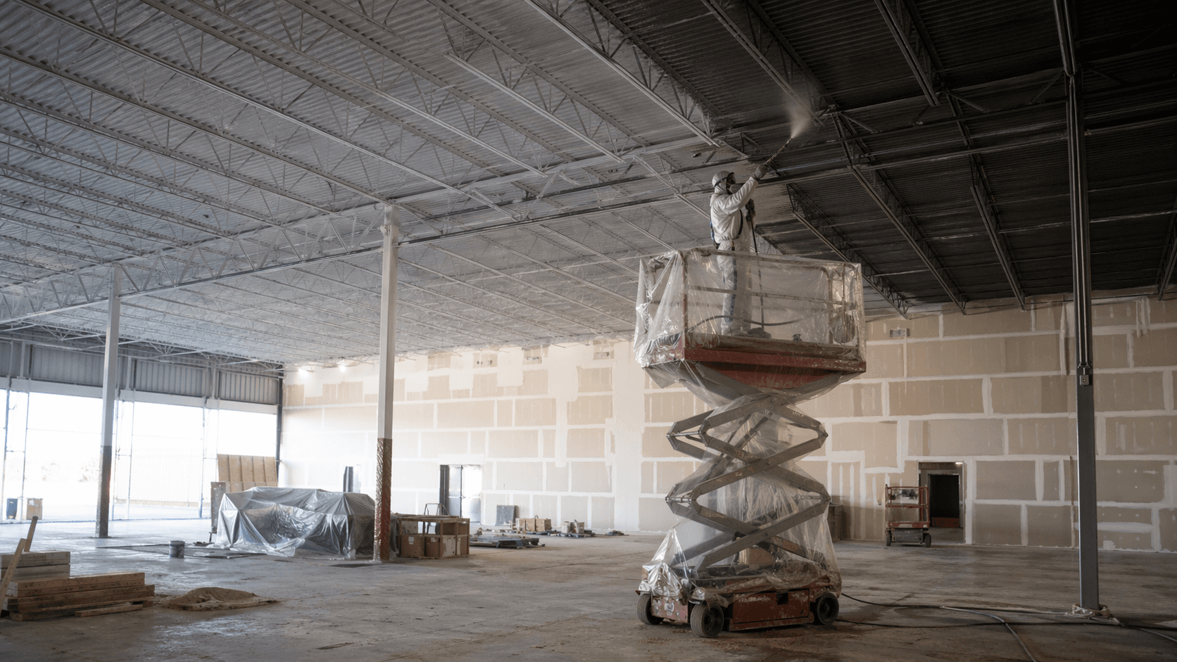 Commercial Warehouse Finishing before