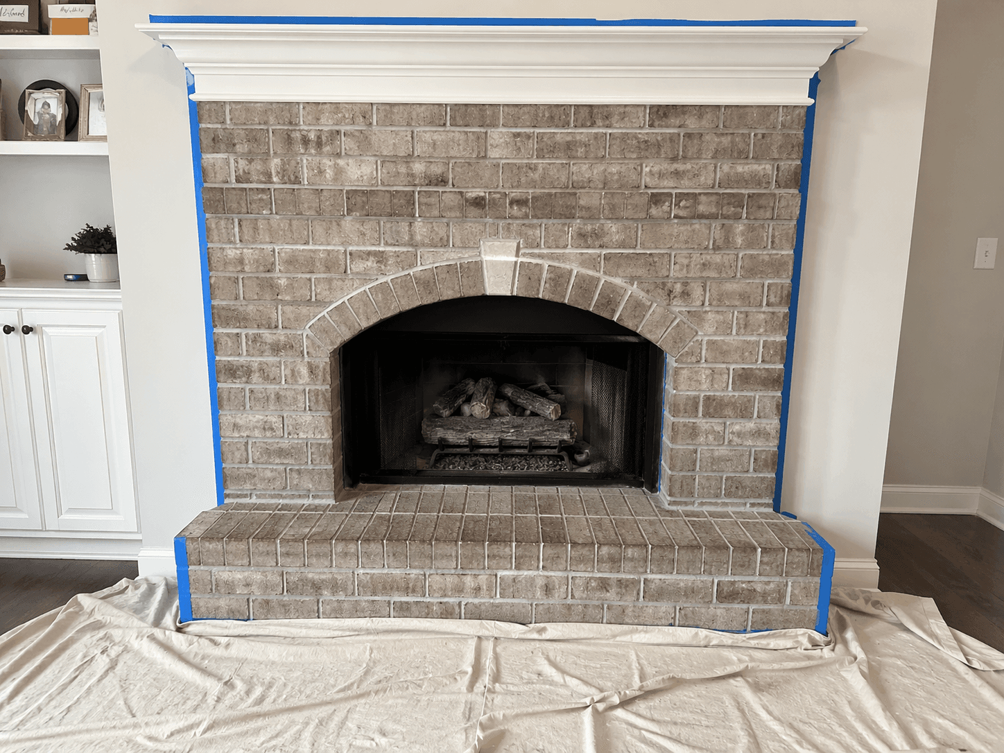 Fireplace Feature Wall Makeover before